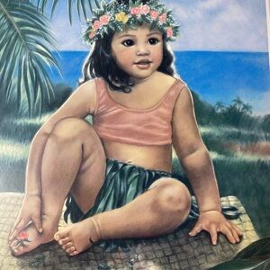 Hawaiian Print “ Littlest Hula Dancer “ by Mary Koiski Certificate